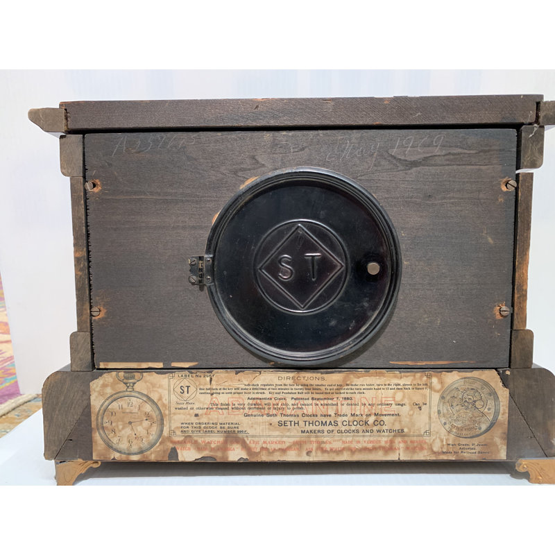 Astoria Grand Analogue Mahogany Mechanical Tabletop Clock in Black